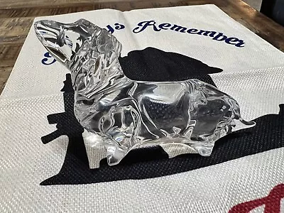 BACCARAT Crystal Art Glass Dachshund Dog Sculpture Figurine Signed   FRANCE • $149.99