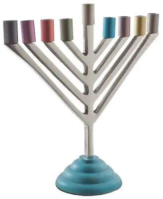 ART Judaica Hanukkah Menorah With 9 Branches Multicolour 19cm Chanukah UK45364 • £43.94