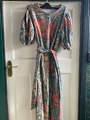 Next William Morris  Vintage Floral Print Jumpsuit Size 14 Short Sleeve • $26.11