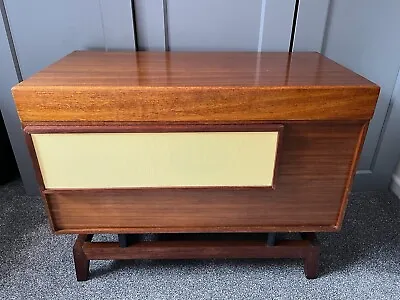 Mid-century Refurbished Vinyl Record Cabinet Solid Teak And Teak Veneer. • £130