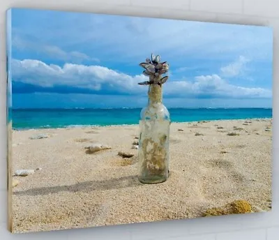 £38.86 • Buy Summer Sunset Beach Canvas Picture Print Wall Art Chunky Frame 
