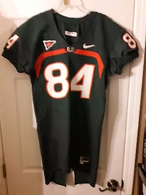  Ultra Rare Green Miami Hurricanes Game Issued Worn Used Nike Jersey Sz 44 The U • $399.97