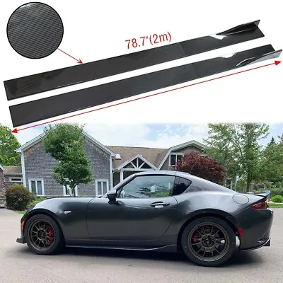 78.7  Carbon Fiber Side Skirt Extension Rocker Splitter For Mazda Miata MX5 JDM • $95.11