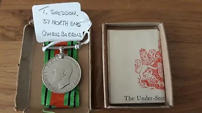 WW2 Defence Medal Boxed And Medal Slip. Scottish Cambusbarron Stirling. • £25