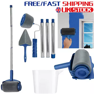 Paint Runner Pro Roller Brush Set Wall Painting Edger Handle DIY Tool Kit 8-Pack • £13.49