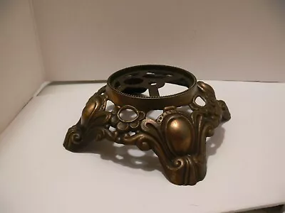 Vintage GWTW  Antique Gold Ornate Metal Footed Lamp Base Part • $24.99