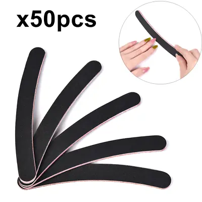 50Pcs Professional Manicure Files Gel Nail Polish File Nails Accessories Tools • £14.51