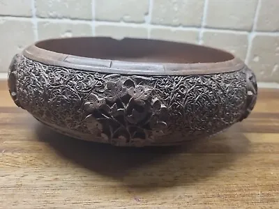 Oriental Wooden Floral Carved Bowl.  • £19.99