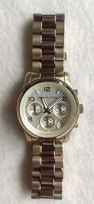 MICHAEL KORS Gold-tone Runway Ladies Wristwatch MK5055 - NEW BATTERY • $62.11