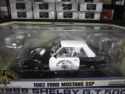 Greenlight 1/18 1982 Ford Mustang SSP California Highway Patrol Blk & White NIB • $50