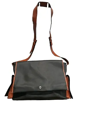VINTAGE BOTTEGA VENETA Marco Polo Brown Black Crossbody Messenger Bag Purse RARE • £161.48