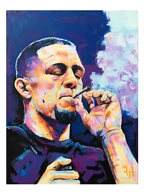 Nate Diaz Smoking UFC Poster Print 18x12 Original Art  By Xilberto • $20