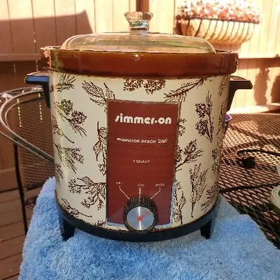 Vintage Hamilton Beach Simmer-On Model 454 Crock Pot Watcher Slow Cooker 4 Qt • $19.99