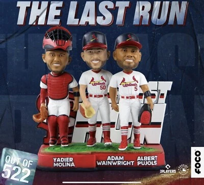 $260 • Buy THE LAST RUN Pujols/Molina/Wainwright St. Louis Cardinals Mini Bobblehead NIB!