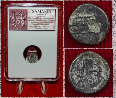 Ancient Coin SAMARIA Phoenician Galley Persian King Lion Silver Obol RARE COIN! • $79.80