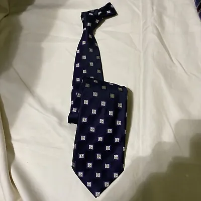 CANALI MEN’S TIE MADE IN ITALY BLUE PURPLE WHITE CLASSIC; BEAUTIFUL Excellent • $33