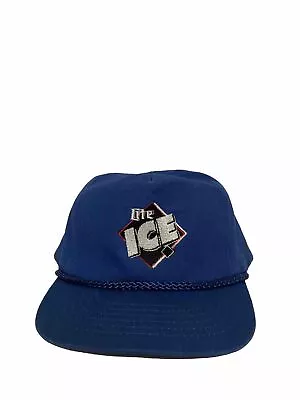 Vintage 80’s Miller Lite Ice Blue Snapback Trucker Hat • $17.49