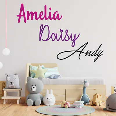 Personalised Large Name Vinyl Sticker Wall Decal Multiple Colours Bedroom • £3.35