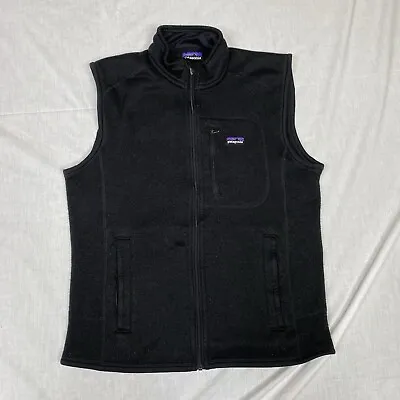 Patagonia Better Sweater Vest Mens Size Medium Black Sleeveless Fleece Full Zip • $40