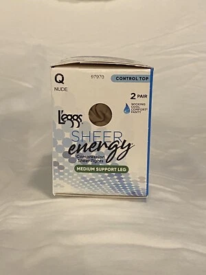 $5.99 • Buy Leggs Sheer Energy Control Top Medium Support Leg Pantyhose Q NUDE