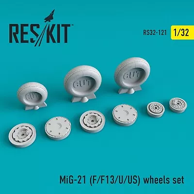 ResKit RS32-0121 Scale 1:32 MiG-21 F F13 U US Wheels Set For Plastic Model Kit • $15.83