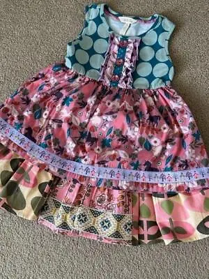 MATILDA JANE 2 PC Dress Set Multicolor Ruffled Top & Skirt Girl's Size 4 • $19.50