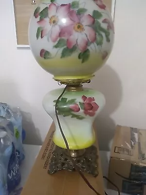 Vintage Gwtw Parlor Lamp Flowers Works • $140