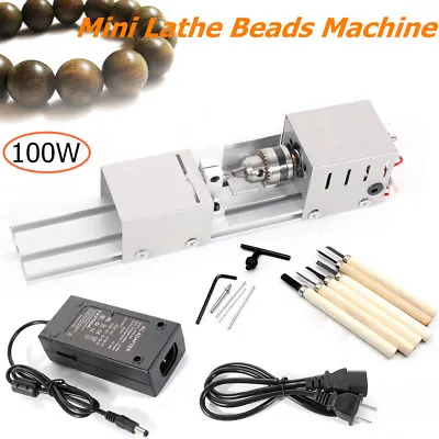 100W Mini Lathe Bead Machine Wood Working DIY Lathe Polishing Pro Drill Polisher • $35