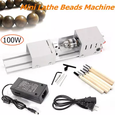 100W Mini Lathe Beads Polisher Machine Wood Woodworking Cutting Tool 31cm Length • $35