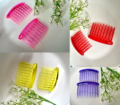 2 Pack Clear Plain Side Hair Combs Slides Grips Hair Accessories • £2.55