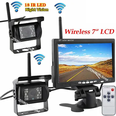 Dual Wireless Reversing Backup Cameras + 7  LCD Monitor For Motorhome Truck RVs • $99.99