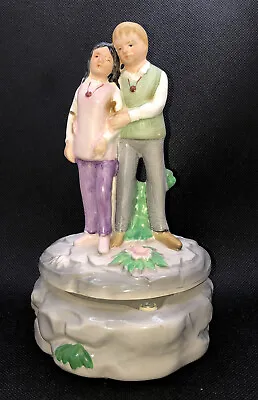 Vintage Porcelain Couple Music Box Theme From Love Story Tundra Japan • $15