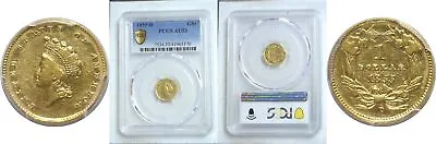 1855-D $1 Gold Coin PCGS AU-53 • $49767