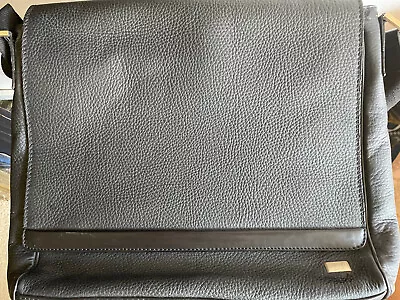 Dunhill Black Leather Casual Briefcase Shoulder Bag Fits MacBook Air 13 In • $160