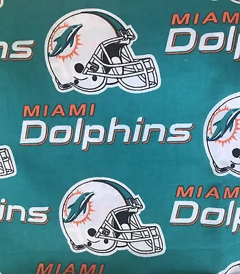 Miami Dolphins NFL Big FQ 18”x28”Cotton Quilting Fabric • $5.95