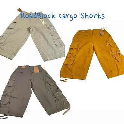 Mens 3/4 Roadblock Cargo Pants Shorts Capris Drawstring - 10 Pockets • $19.99