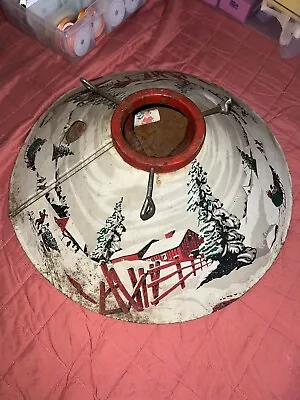 $25 • Buy Vintage 1950'S Coloramic Tin Metal Litho Christmas Tree Stand 20  Round