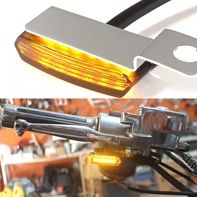 2Pcs Mini Motorcycle LED Turn Signal Blinker Handlebar Light For Harley Davidson • $14.11