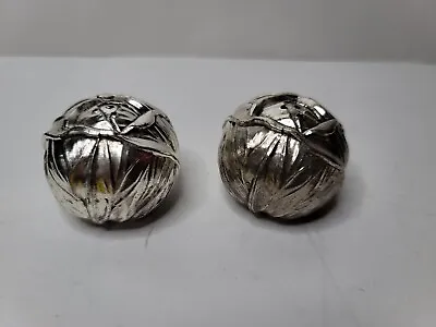 $19.95 • Buy VTG Silverplate Tarnish Resistant Rose Bud Salt & Pepper Shakers 3D Sculpture