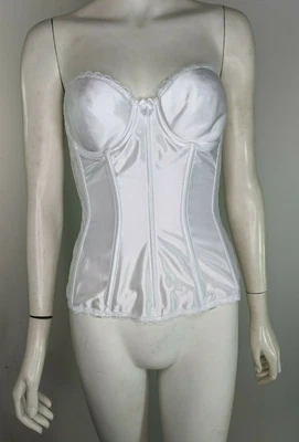 £29 • Buy Bustier White Bridal Va Bien Strapless Sexy Corset Lingerie Low Back Satin 34B