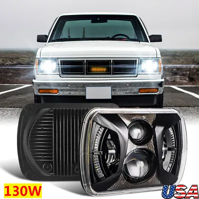 7x6  5x7  Square Led Headlight Hi/Lo Halo DRL For Jeep Cherokee XJ YJ For Chevy • $42.99