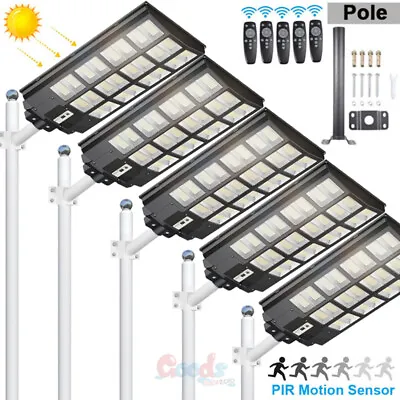 $56.51 • Buy 1000000000LM 1600W Commercial Solar Street Light IP67 Dusk-Dawn Road Lamp+Pole