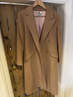 The Scotch House Size 10 Luxury Pure Lambswool Women Camel Brown Long OverCoat • £69.90