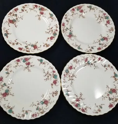 Set Of 4 Minton Ancestral Pattern Bone China 8  Salad Plates England • $29.99