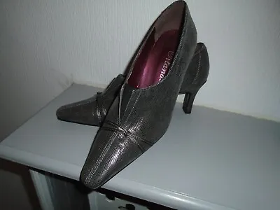 Orlando Pewter Grey Leather Shoes Size UK 5 EU 38 • £8