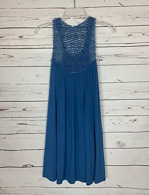 Ya Los Angeles Boutique Women's M Medium Blue Lace Cute Summer Dress NEW TAGS • $23