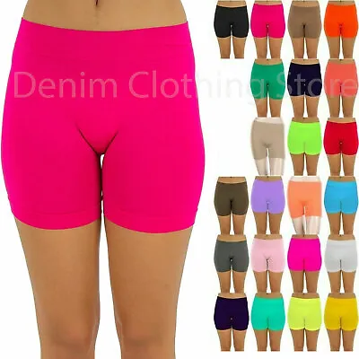 Women's Basic Seamless Soft Yoga Bike Mini Short Pants Spandex Leggings One Size • $6.25
