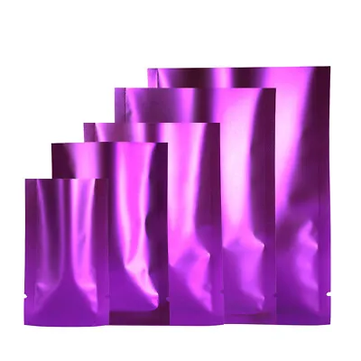 100 Matte Purple Clear Window SlickSeal™ Open Fill Food Sample Packaging Bags • $9.79