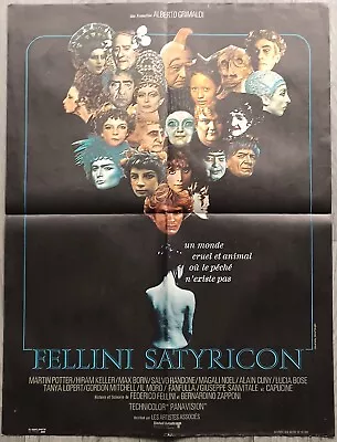 2 ORIGINAL FRENCH POSTERS 24x32  AUCTIONED/FEDERICO FELLINI/SATYRICON/INTERVISTA • $18