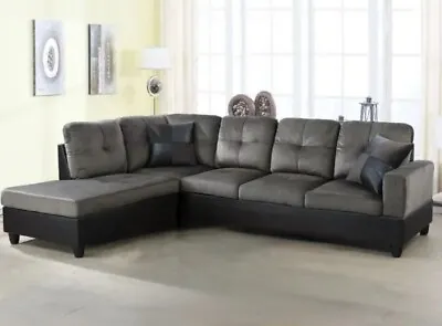 Brand New Smith Sectional Apartment  Furniture New Home Sofa Gray Microfiber  • $600